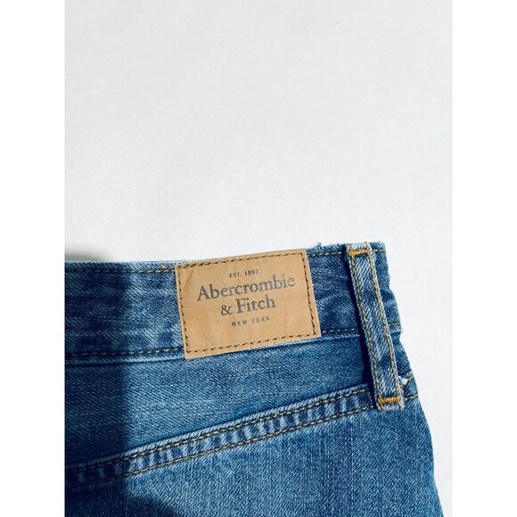 Abercrombie and fitch denim mini skirt distressed country flare casual women 28 - Picture 3 of 6